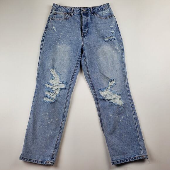 No Boundaries High Waist Hi-Rise Ripped Distressed Denim Jean Pant Size 9 - Picture 1 of 7